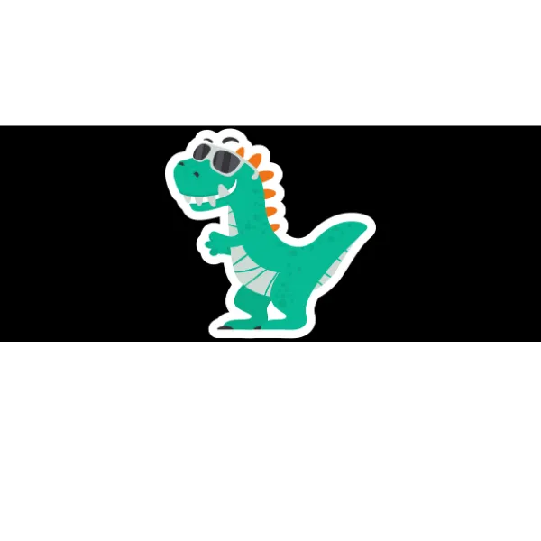 Cartoon dinosaur with glasses
